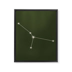 Cancer Zodiac Star Constellation Line Art Moss Green Framed Canvas Print Gallery Image 8