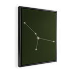 Cancer Zodiac Star Constellation Line Art Moss Green Framed Canvas Print Gallery Image 2