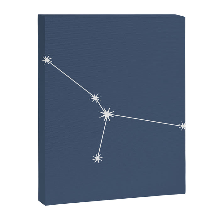 Cancer Zodiac Star Constellation Line Art Neutral Blue Canvas Print Gallery Image 1