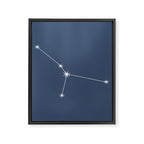 Cancer Zodiac Star Constellation Line Art Neutral Blue Framed Canvas Print Gallery Image 8