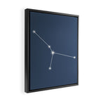 Cancer Zodiac Star Constellation Line Art Neutral Blue Framed Canvas Print Gallery Image 2