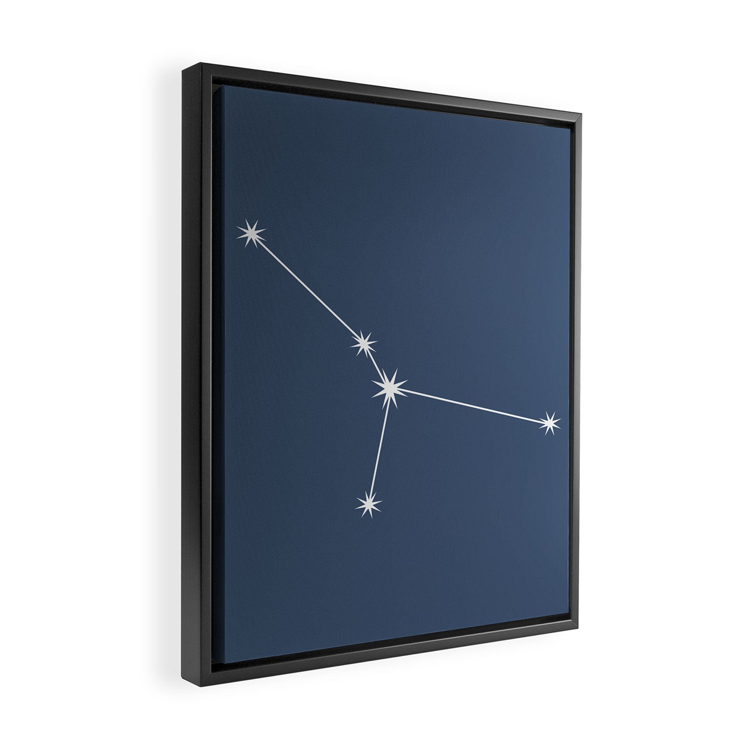 Cancer Zodiac Star Constellation Line Art Neutral Blue Framed Canvas Print Gallery Image 2