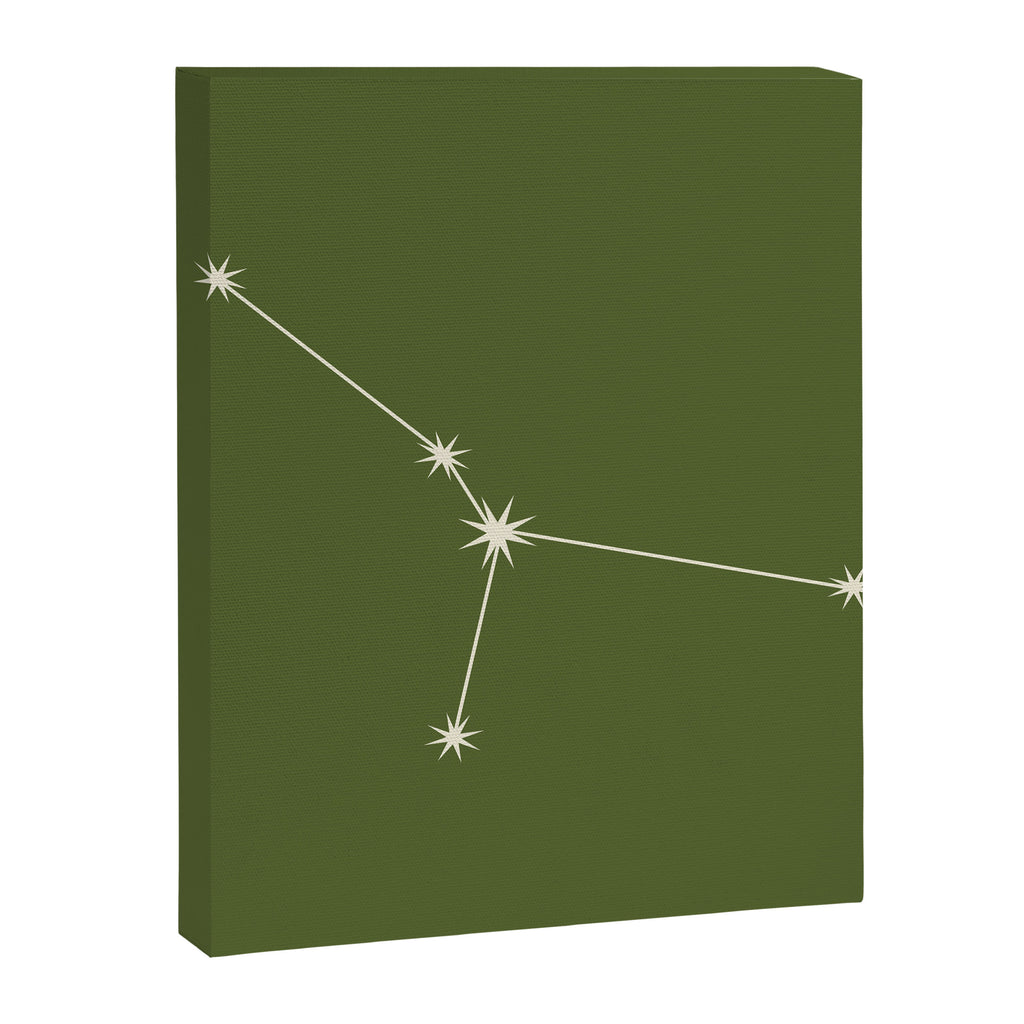Cancer Zodiac Star Constellation Line Art Olive Green Canvas Print Gallery Image 8
