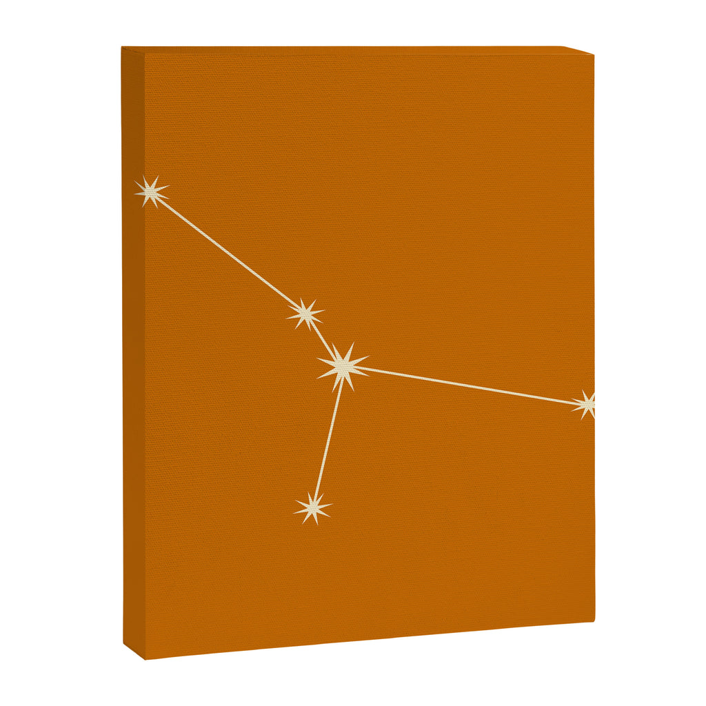 Cancer Zodiac Star Constellation Line Art Orange Canvas Print Gallery Image 8
