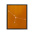 Cancer Zodiac Star Constellation Line Art Orange Framed Canvas Print Gallery Image 8