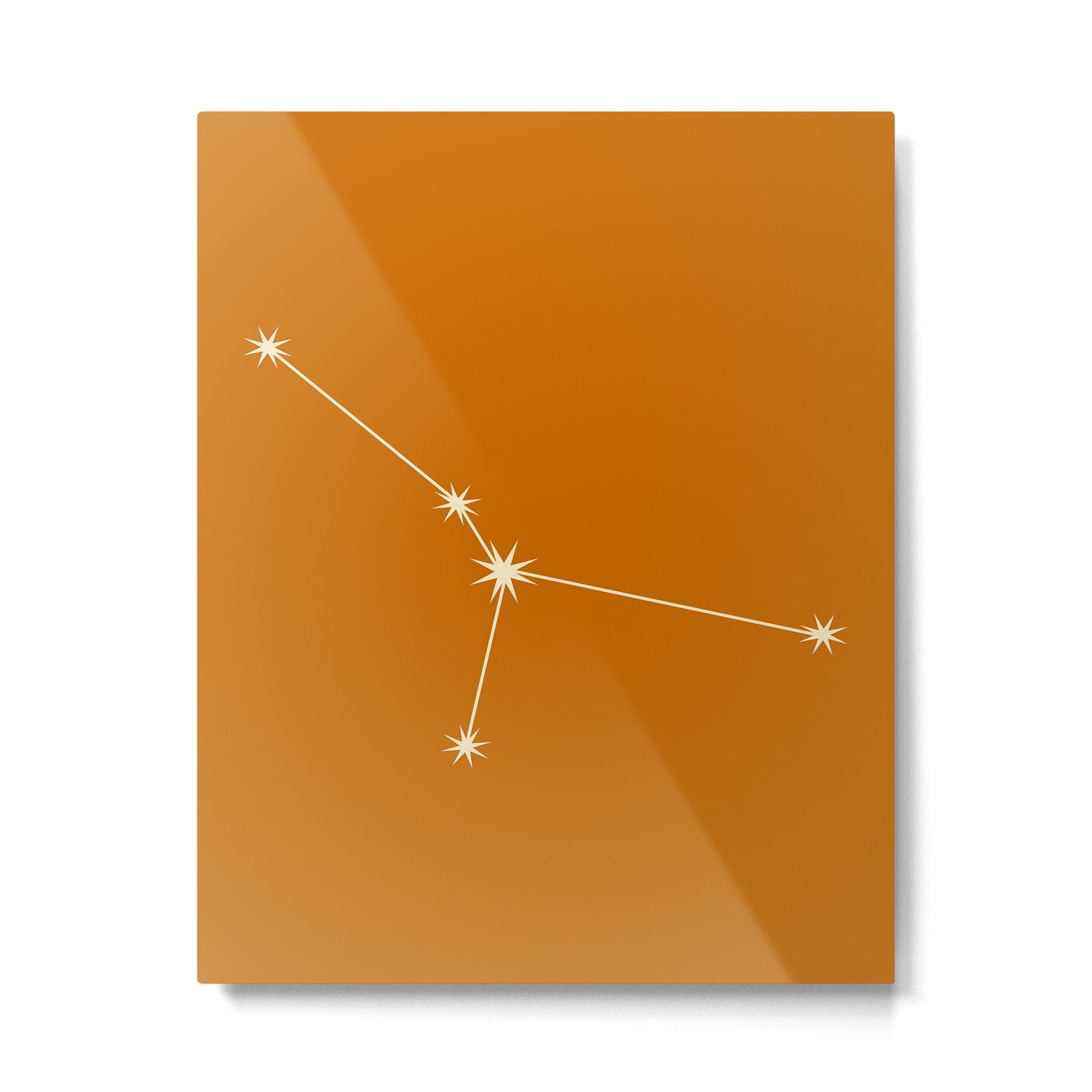 Cancer Zodiac Star Constellation Line Art Orange Metal Print Gallery Image 6