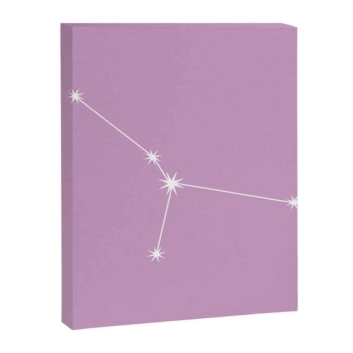 Cancer Zodiac Star Constellation Line Art Pastel Lilac Canvas Print Gallery Image 1