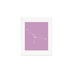 Cancer Zodiac Star Constellation Line Art Pastel Lilac Art Print Gallery Image 1