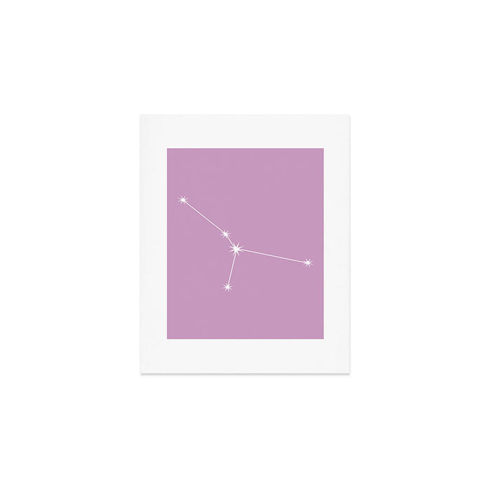 Cancer Zodiac Star Constellation Line Art Pastel Lilac Art Print Gallery Image 1