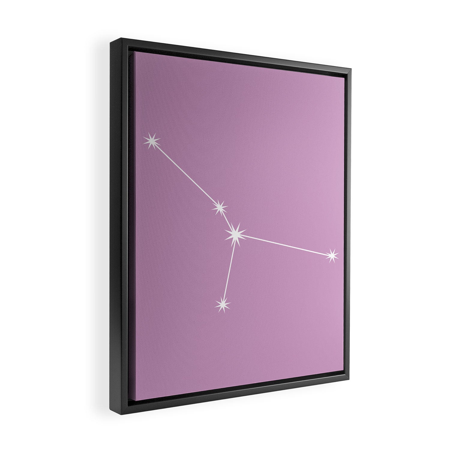 Cancer Zodiac Star Constellation Line Art Pastel Lilac Framed Canvas Print Gallery Image 2