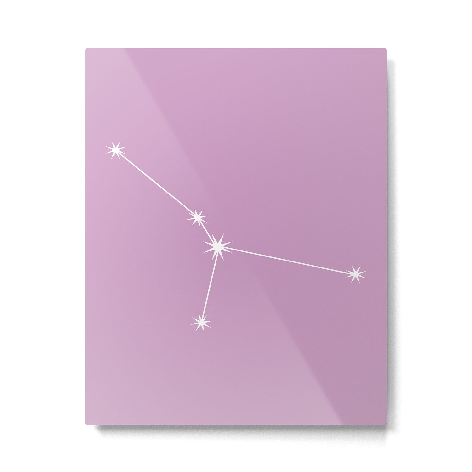Cancer Zodiac Star Constellation Line Art Pastel Lilac Metal Print Gallery Image 6