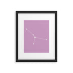 Cancer Zodiac Star Constellation Line Art Pastel Lilac Framed Art Print Gallery Image 6