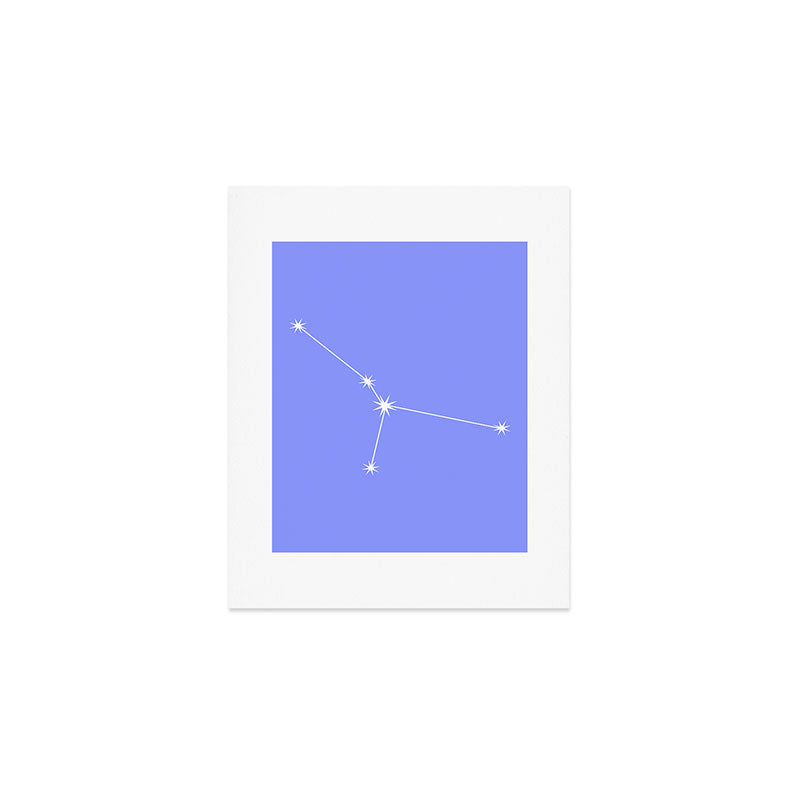 Cancer Zodiac Star Constellation Line Art Pastel Purple Art Print Gallery Image 1