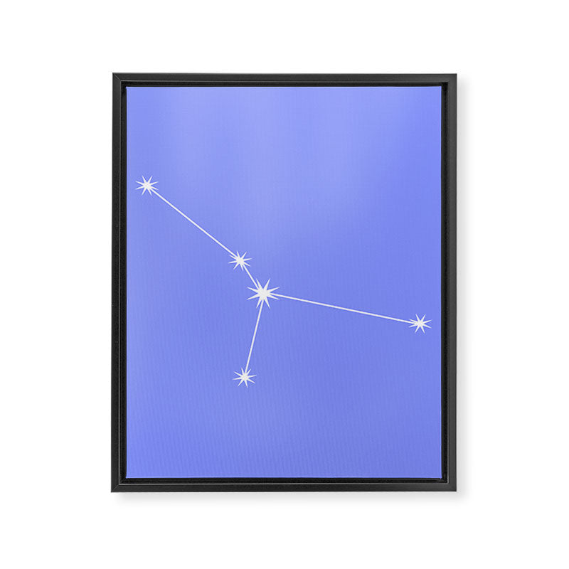 Cancer Zodiac Star Constellation Line Art Pastel Purple Framed Canvas Print Gallery Image 8