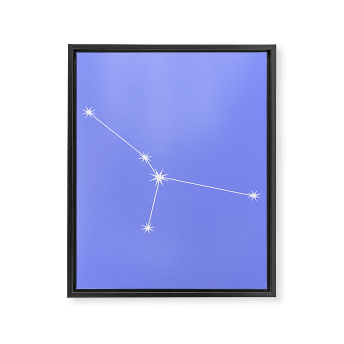 Cancer Zodiac Star Constellation Line Art Pastel Purple Framed Canvas Print Gallery Image 1