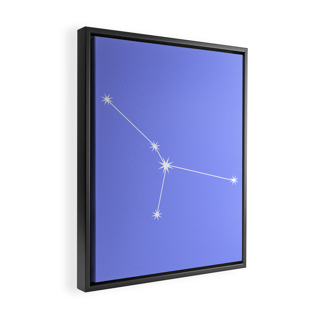 Cancer Zodiac Star Constellation Line Art Pastel Purple Framed Canvas Print Gallery Image 2