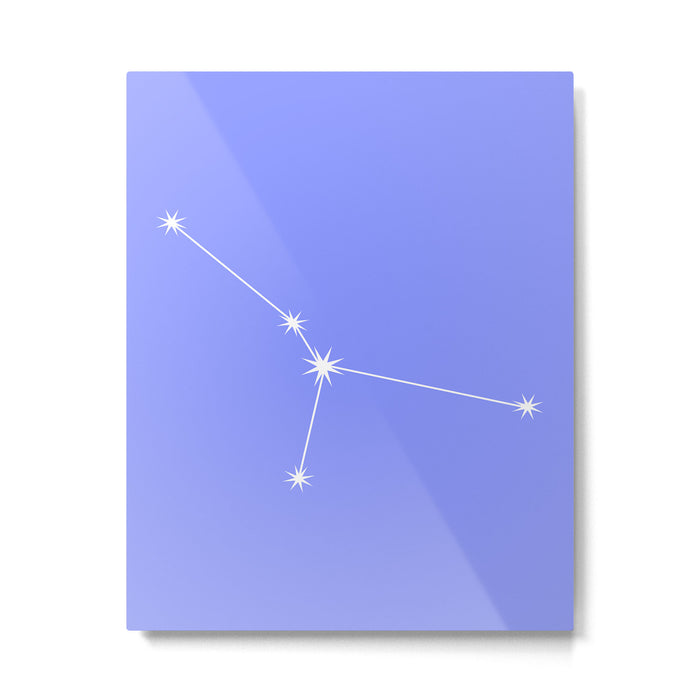 Cancer Zodiac Star Constellation Line Art Pastel Purple Metal Print Gallery Image 1