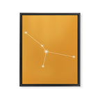 Cancer Zodiac Star Constellation Line Art Peach Orange Framed Canvas Print Gallery Image 8