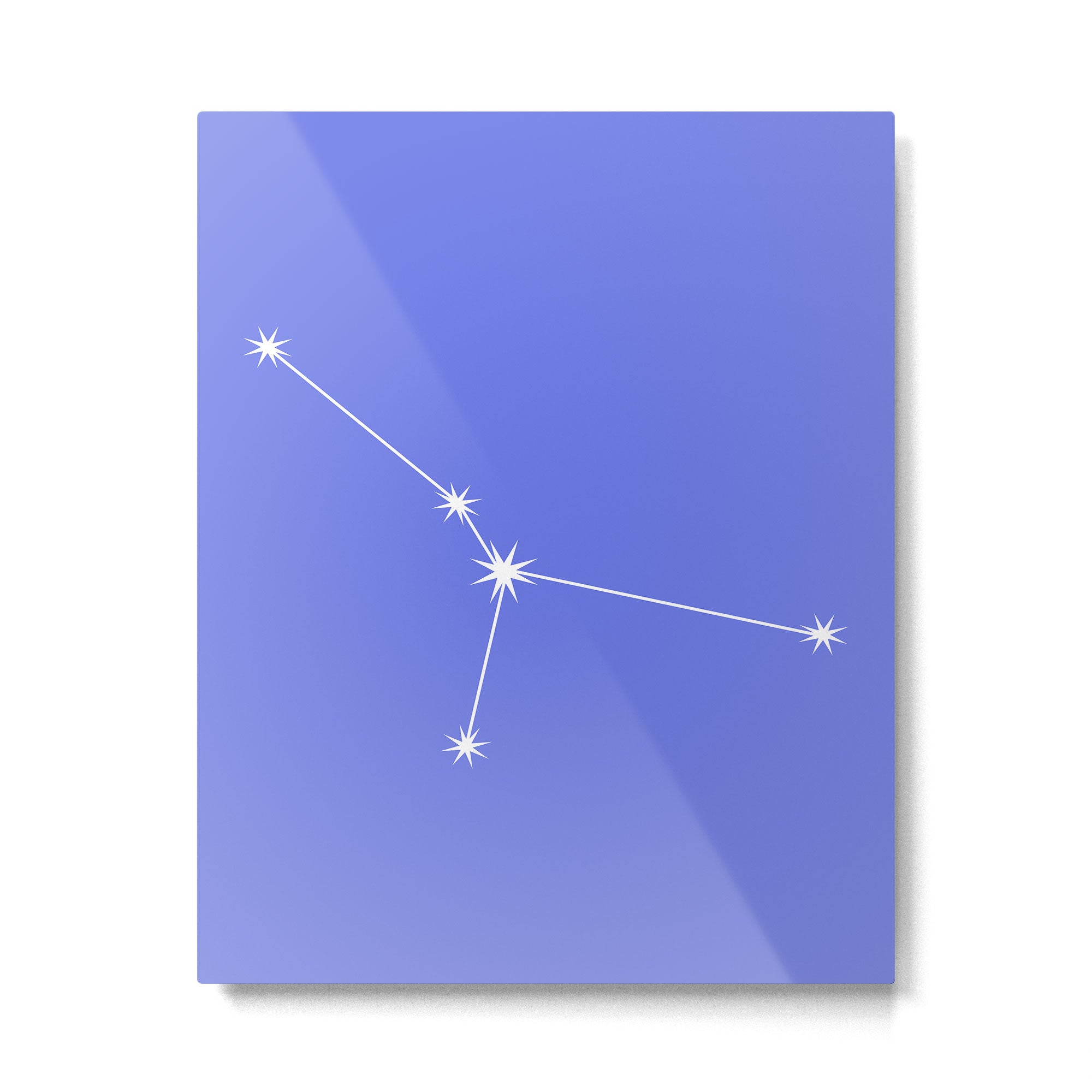 Cancer Zodiac Star Constellation Line Art Periwinkle Purple Metal Print Gallery Image 6