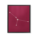 Cancer Zodiac Star Constellation Line Art Pink Framed Canvas Print Gallery Image 8