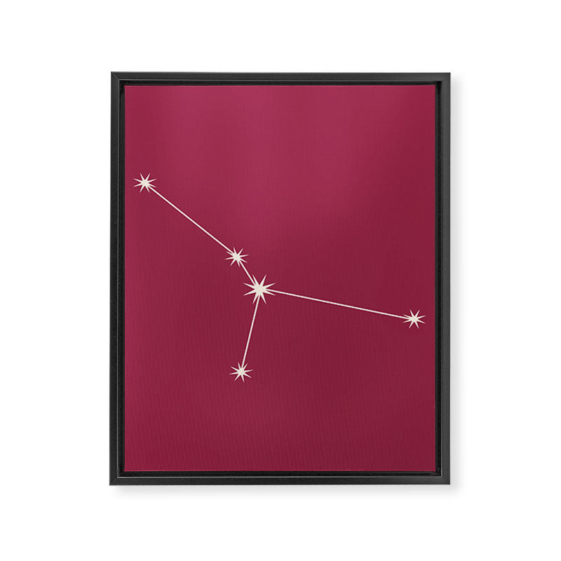 Cancer Zodiac Star Constellation Line Art Pink Framed Canvas Print Gallery Image 8