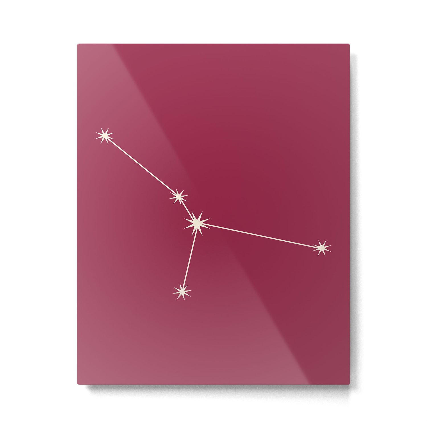 Cancer Zodiac Star Constellation Line Art Pink Metal Print Gallery Image 6