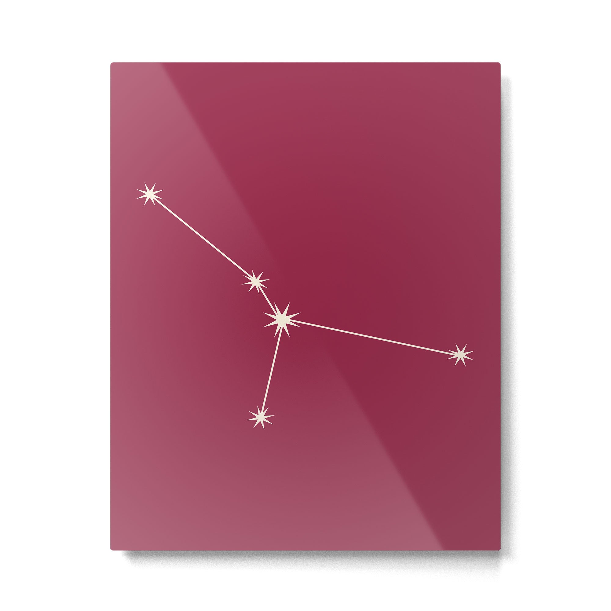 Cancer Zodiac Star Constellation Line Art Pink Metal Print Gallery Image 6