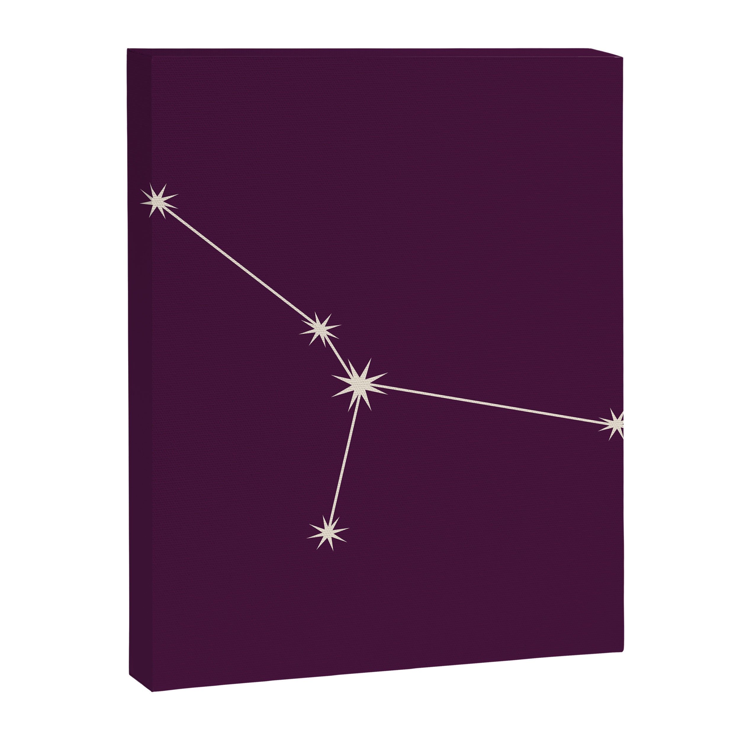 Cancer Zodiac Star Constellation Line Art Plum Purple Canvas Print Gallery Image 8