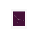 Cancer Zodiac Star Constellation Line Art Plum Purple Art Print Gallery Image 1