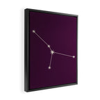Cancer Zodiac Star Constellation Line Art Plum Purple Framed Canvas Print Gallery Image 2