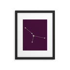 Cancer Zodiac Star Constellation Line Art Plum Purple Framed Art Print Gallery Image 6