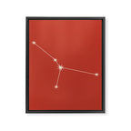 Cancer Zodiac Star Constellation Line Art Red Framed Canvas Print Gallery Image 8