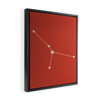 Cancer Zodiac Star Constellation Line Art Red Framed Canvas Print Gallery Image 2