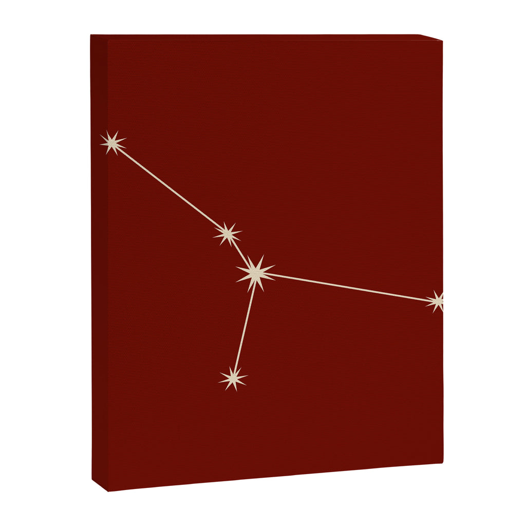 Cancer Zodiac Star Constellation Line Art Ruby Red Canvas Print Gallery Image 8