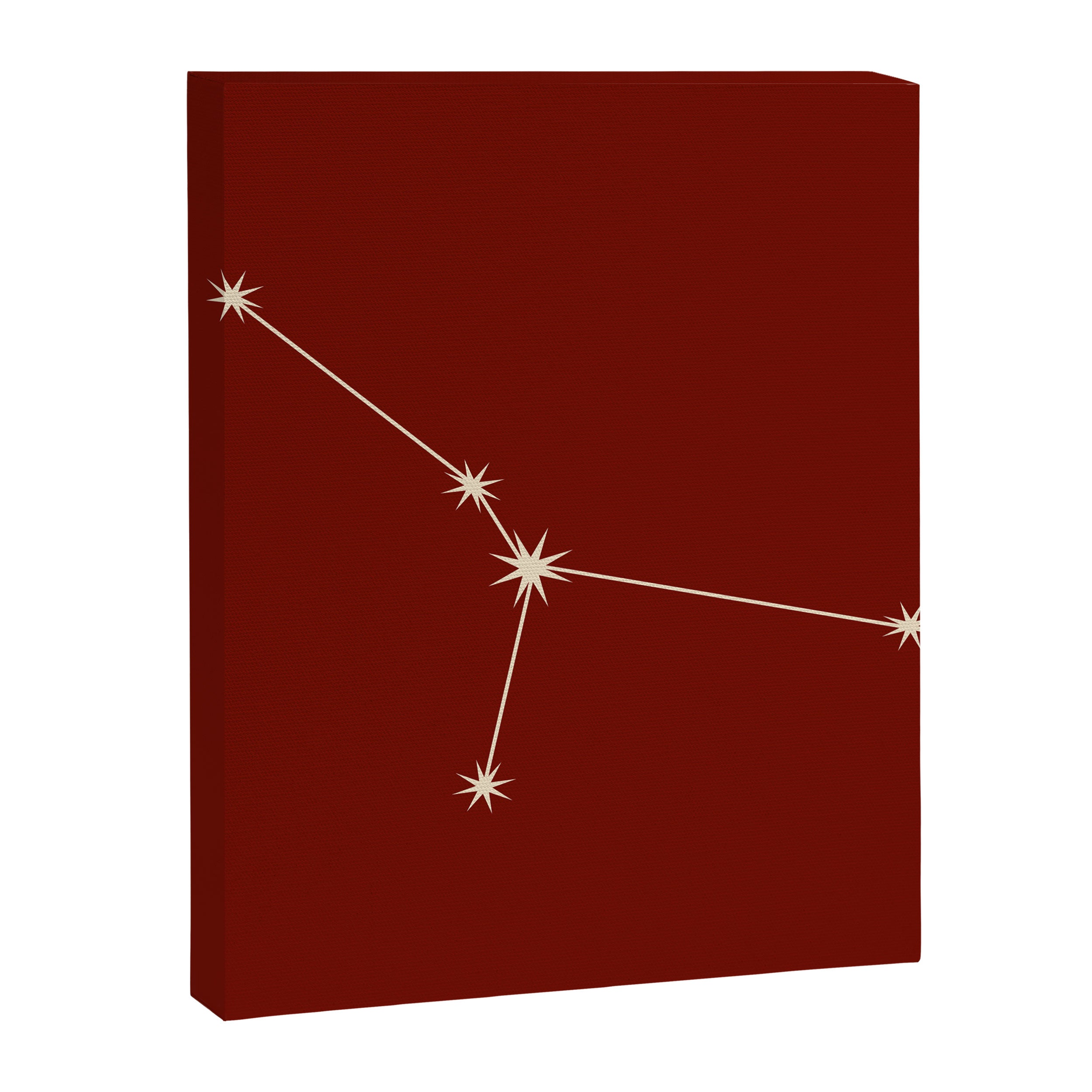 Cancer Zodiac Star Constellation Line Art Ruby Red Canvas Print Gallery Image 8