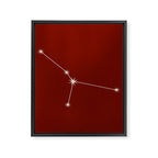 Cancer Zodiac Star Constellation Line Art Ruby Red Framed Canvas Print Gallery Image 8
