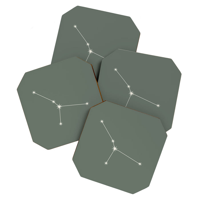Cancer Zodiac Star Constellation Line Art Sage Coaster Gallery Image 1