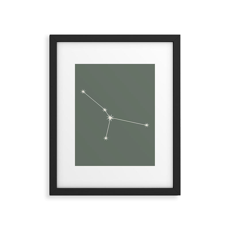 Cancer Zodiac Star Constellation Line Art Sage Framed Art Print Gallery Image 6