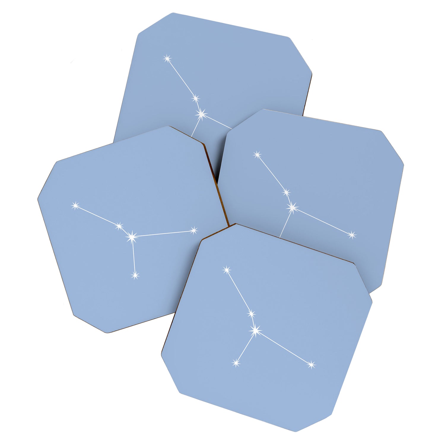 Cancer Zodiac Star Constellation Line Art Sky Blue Coaster Gallery Image 1