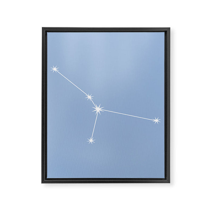 Cancer Zodiac Star Constellation Line Art Sky Blue Framed Canvas Print Gallery Image 1