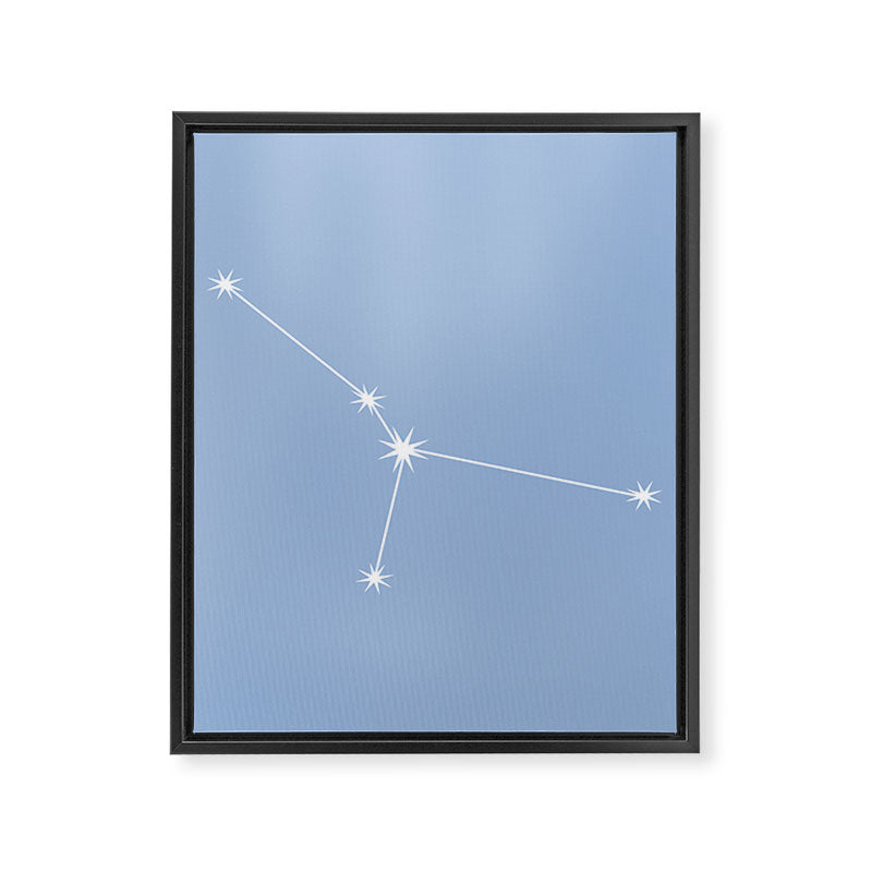 Cancer Zodiac Star Constellation Line Art Sky Blue Framed Canvas Print Gallery Image 8