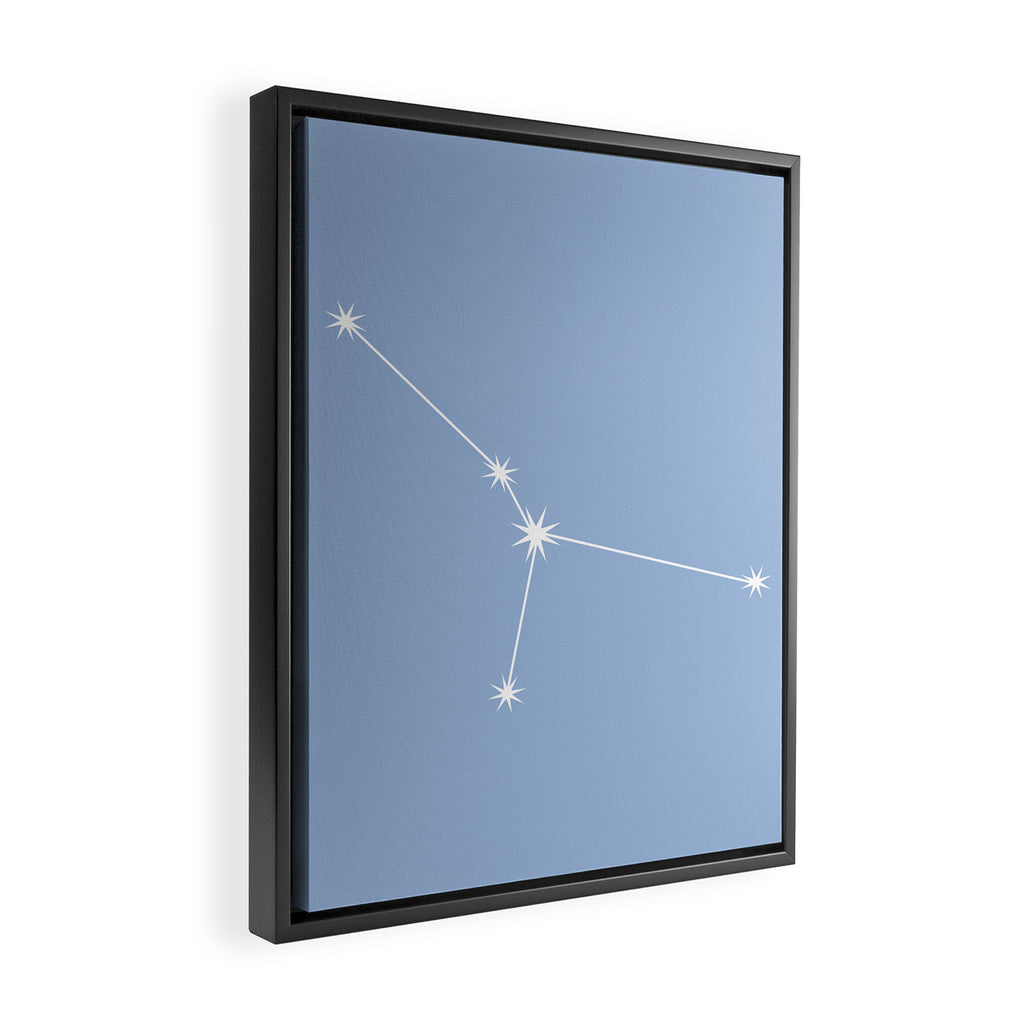 Cancer Zodiac Star Constellation Line Art Sky Blue Framed Canvas Print Gallery Image 2