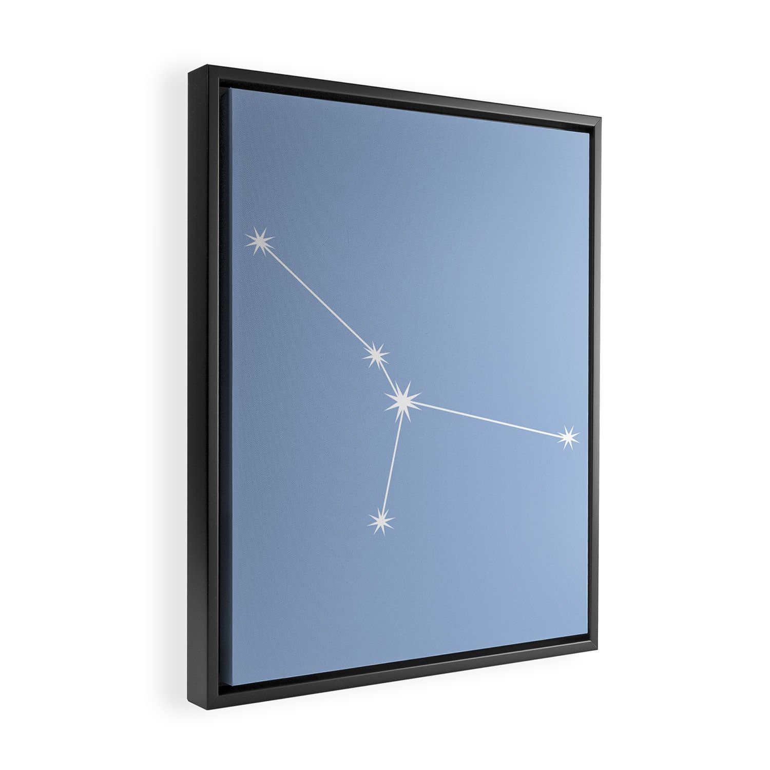 Cancer Zodiac Star Constellation Line Art Sky Blue Framed Canvas Print Gallery Image 2