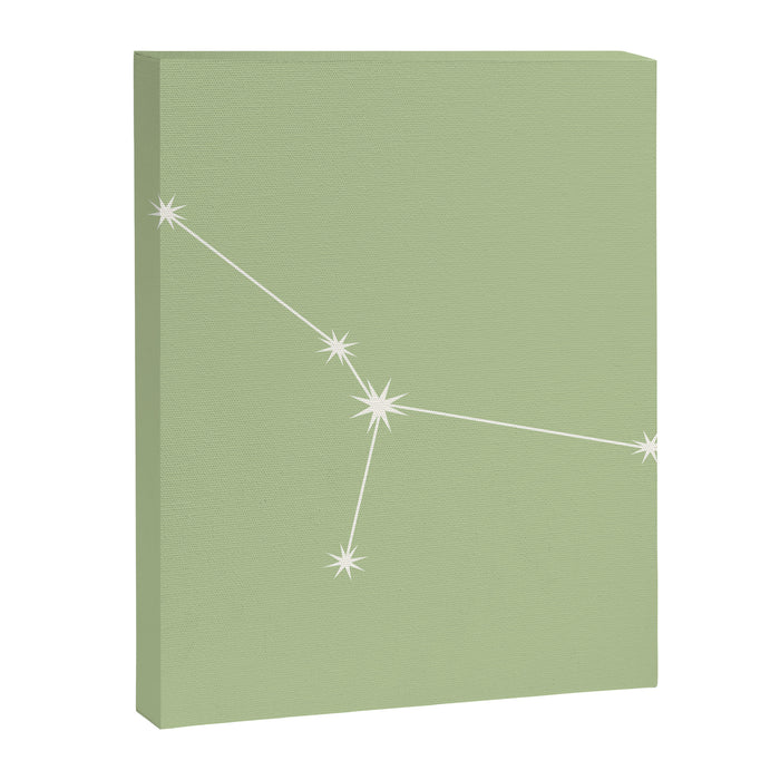 Cancer Zodiac Star Constellation Line Art Soft Green Canvas Print Gallery Image 1