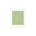 Cancer Zodiac Star Constellation Line Art Soft Green Art Print Gallery Image 1