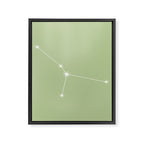 Cancer Zodiac Star Constellation Line Art Soft Green Framed Canvas Print Gallery Image 8