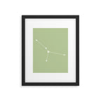 Cancer Zodiac Star Constellation Line Art Soft Green Framed Art Print Gallery Image 6