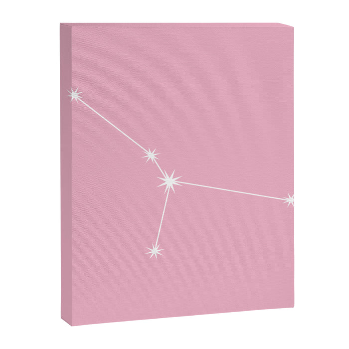 Cancer Zodiac Star Constellation Line Art Soft Pink Canvas Print Gallery Image 1