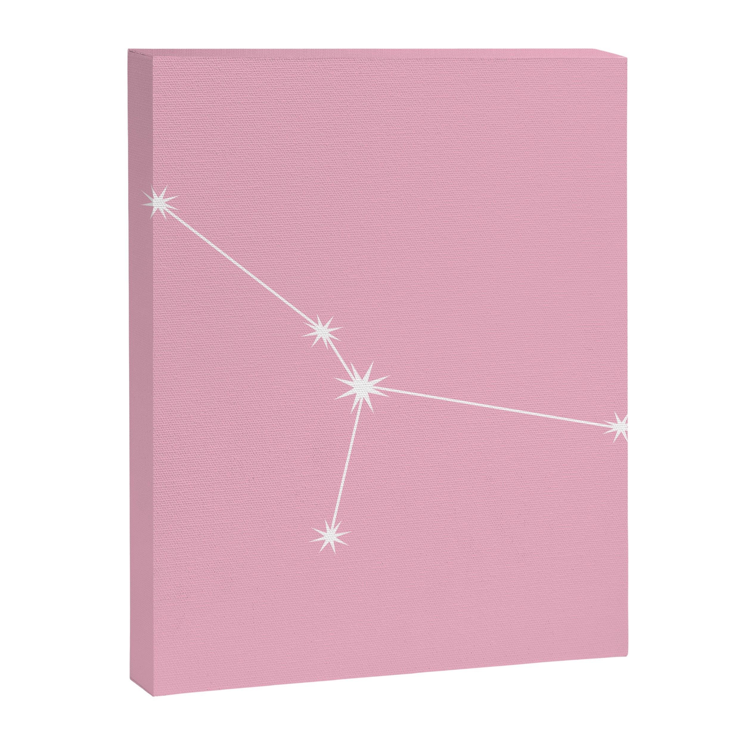 Cancer Zodiac Star Constellation Line Art Soft Pink Canvas Print Gallery Image 8