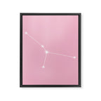Cancer Zodiac Star Constellation Line Art Soft Pink Framed Canvas Print Gallery Image 8